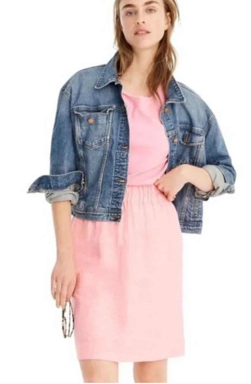 J.Crew Pink Pull-on skirt in Beauchamps Linen size XS